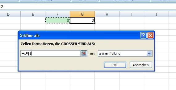 Excel - Zwei Zellen vergleichen und farblich markieren (Informatik