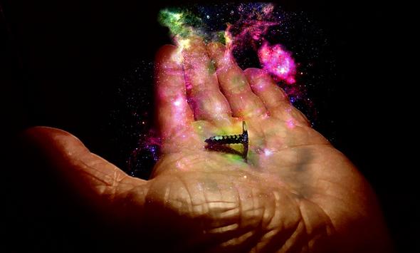 Galaxie in Hand, Gimp - (Foto, Fotografie, Bildbearbeitung)
