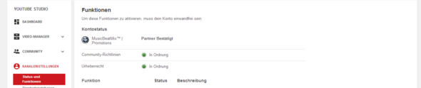 Kanaleinstellungen - (Youtube, Partner)