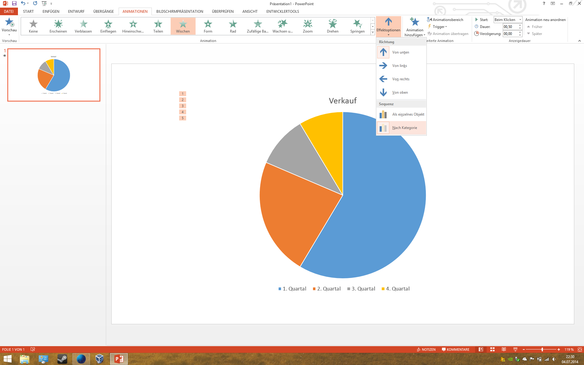 Komplexe Powerpoint-Animation (Diagramm, Ausfüllen, Auffüllen)