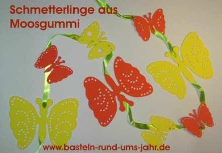 Schmetterlinge aus Moosgummi von www.basteln-rund-ums-jahr.de - (Christentum, Dekoration, katholisch)