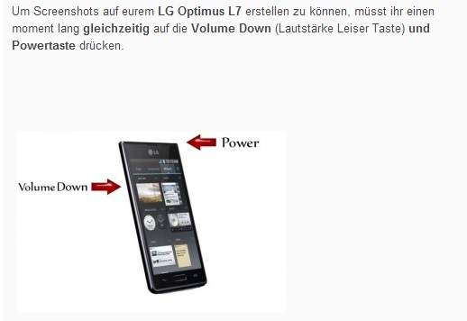 Screenshot bei LG Handy