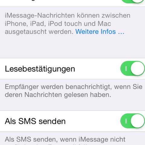 Einstellung - (iPhone, SMS)