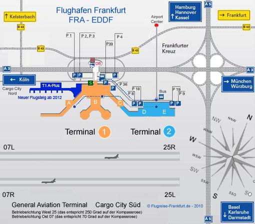 Lageplan Frankfurt - (Flughafen, Frankfurt, Fraport)