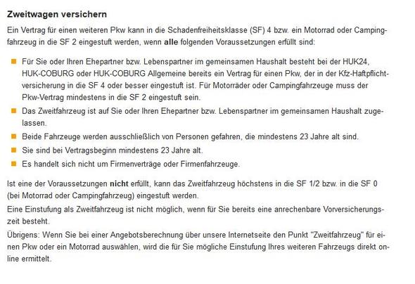 Zweitwagen - (Versicherung, KFZ, Beiträge)