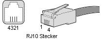 RJ10 STecker - (Elektronik, Kabel)