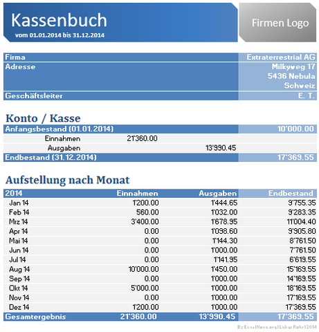 Excel Kassenbuch Vorlage - (Software, Download, kostenlos)