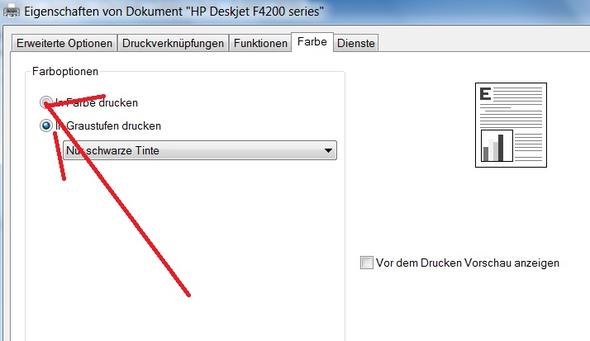 HP Drucker will nicht bunt drucken (Farbe)