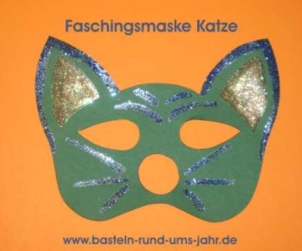Katzenmaske von www.basteln-rund-ums-jahr.de - (basteln, Blumen)