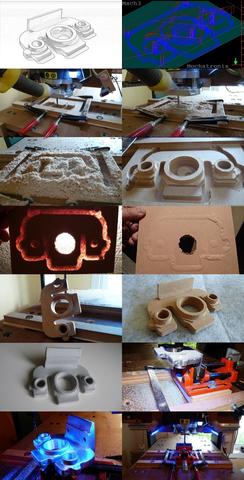 Hobby-CNC Maschine Woody-I bei Bearbeitung von MDF und Alu - (gebraucht, Cnc, Fräsmaschine)