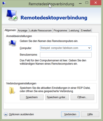 Remotedesktopverbindung - (Windows 8, Remote, Remote Desktop)