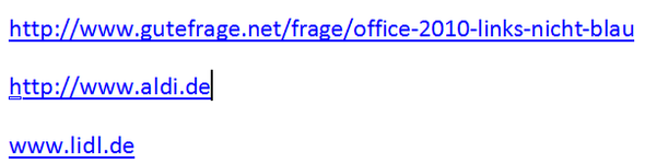 Links in Blau Word 2010 - (Word, Office, Microsoft Office)
