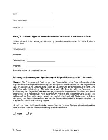 Personalausweis beantragen ohne Eltern (Ausweis)
