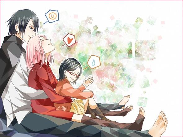 Sasuke,Sakura und Sarada - (Manga, Naruto)