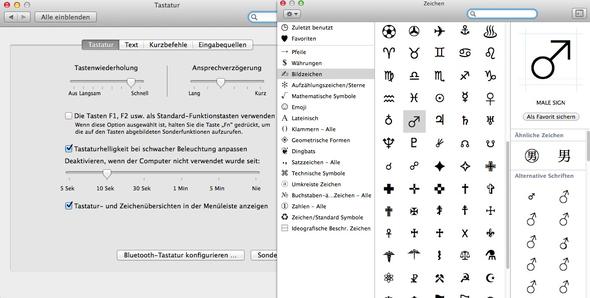 Zeichenübersicht OS X - (Computer, Schreiben, Mac)