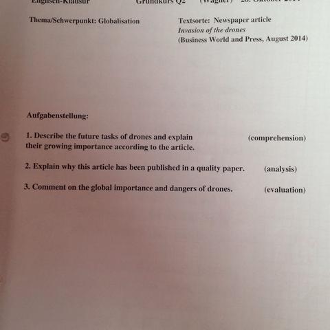 Globalization Im Bezug Auf Einen Zeitungsartikel Englisch Klausur