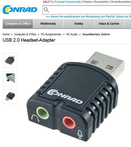 USB-Headset-Adapter - (PC, Windows 7, Kopfhörer)