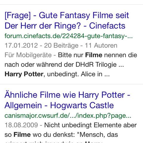 Du kannst auch nach "Harry Potter ähnlichen Filme" googlen - (Buch, Literatur, lesen)