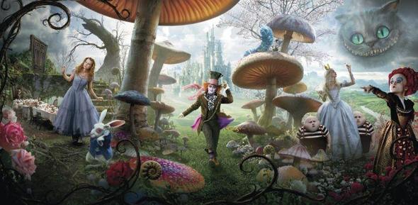 Alice im Wunderland mit Pilzen   - (Märchen, fliegenpilz)