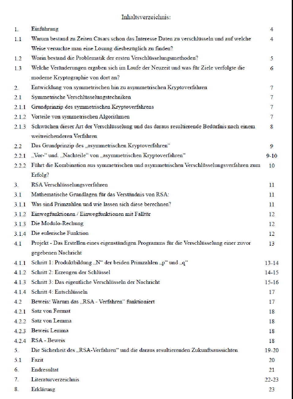 Facharbeit Kryptographie - RSA Verschlüsselung (Internet, Mathe