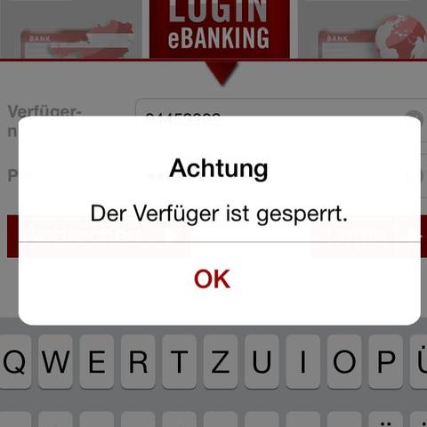 Ebanking Verfuger Gesperrt Geld Abheben Bank Automat Banking