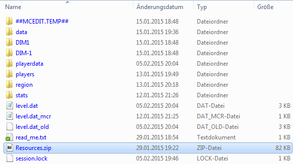 "Resources"-Datei in Weltordner - (Musik, Minecraft, Mods)