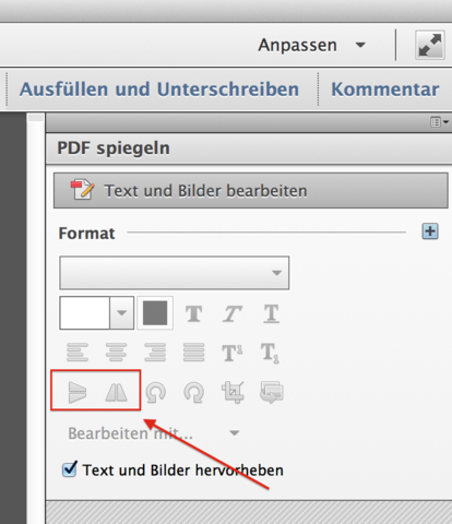 PDF spiegeln mit Adobe Acrobat - (PDF, Spiegel, Adobe Reader)