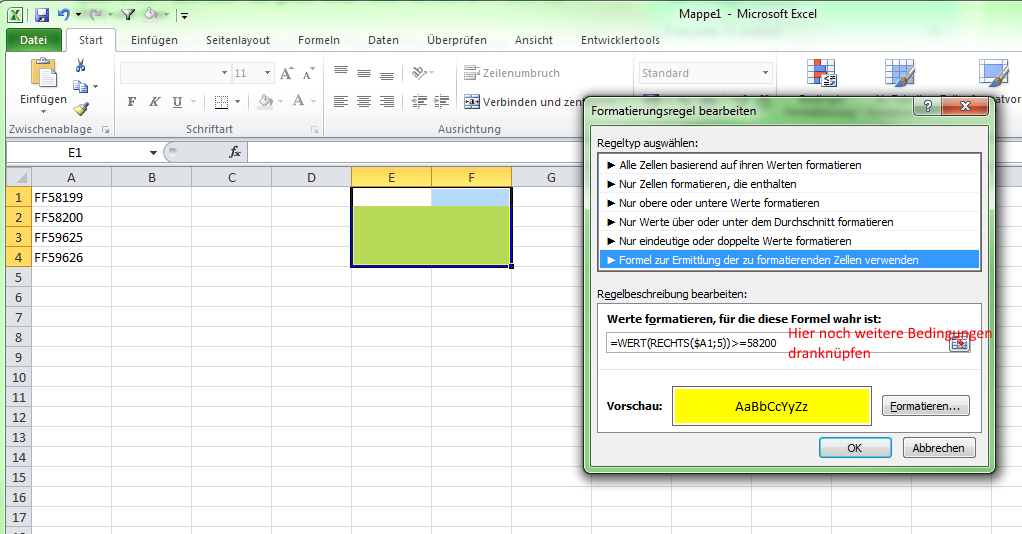 Excel Vba Wert In Zelle Schreiben Excel VBA Zellen färben, wenn best. Wert in anderer Zelle
