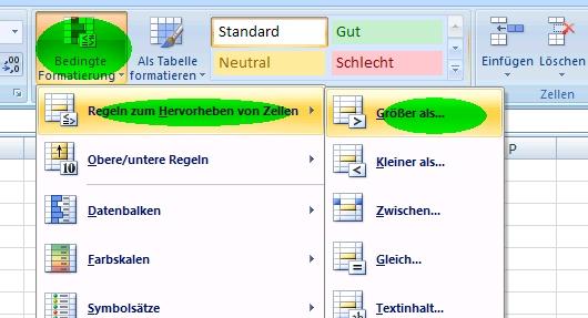 bedingte Formatierung 01 - (Microsoft Excel, Formatierung, bedingte-formatierung)