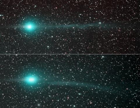 Zwei Aufnahme von Komet Lulin - (Geografie, Universum, Astronomie)
