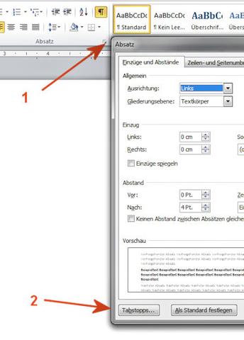 tabstopp1 - (Microsoft Word, Punkte, Zeichen)