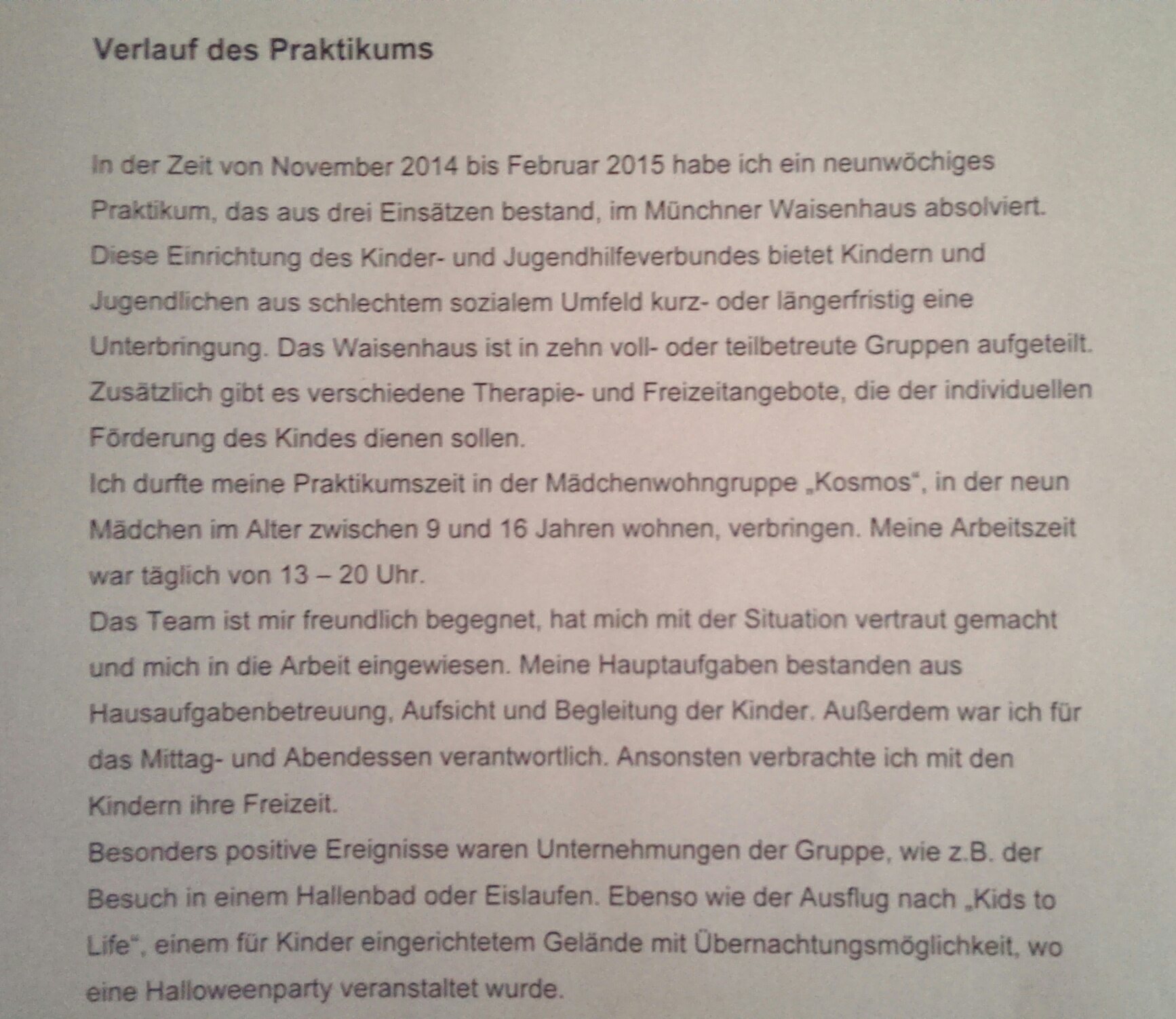 Brauch Hilfe beim Praktikumsbericht (Praktikum)