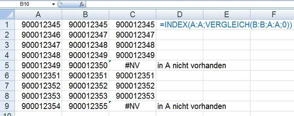 Spalten_Vergleich - (Excel, Zahlen, Sortieren)