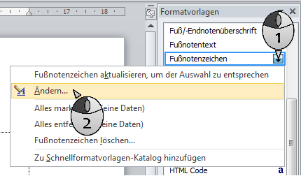 - (Format, Word 2010, Fußnote)