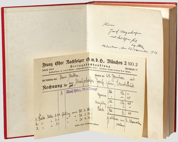 Auktionsexemplar mit Kaufquittung - (Adolf Hitler, Autogramm, Signatur)