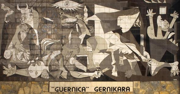 Sozialistische spanische Stadt Guernica 1.Flächenbombardement der Welt - (Schule, Geschichte, Krieg)