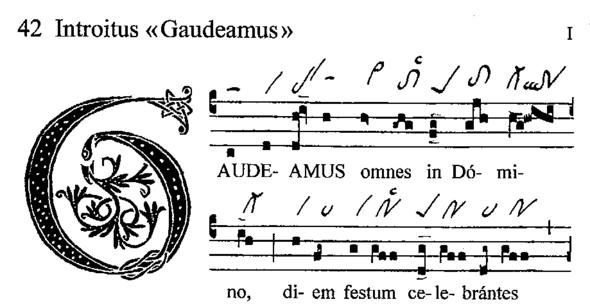 Anfang Introitus Gaudeamus - (Musik, Christentum, Kirche)