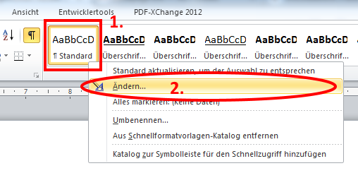 Bild 1 | Formatvorlage Standard ändern - (Computer, Windows, Programm)