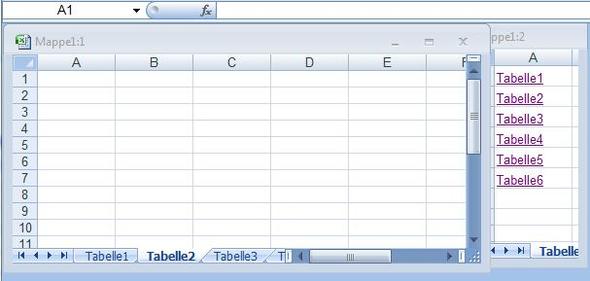 seitliches Register - (Microsoft Excel, Blätter, Register)