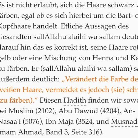Antwort: - (Haare, Islam, Farbe)