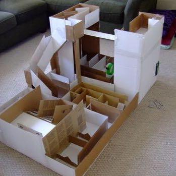Burg aus Pappe - (Hamster, Spielzeug, selber basteln)