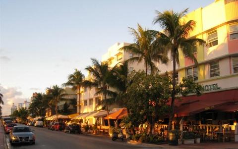 Ocean Drive in Miami Beach - (USA, Straße, Florida)