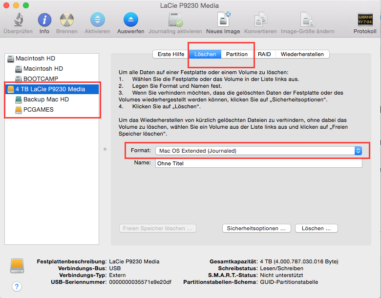 how to format wd elements for mac os x
