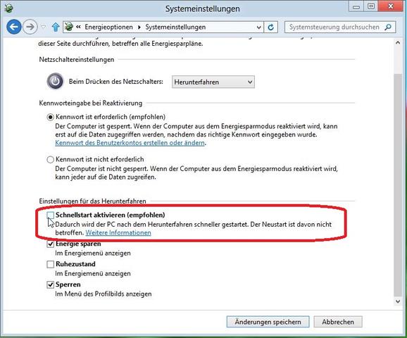 Windows8 Fast Boot deaktivieren - (PC, BIOS)