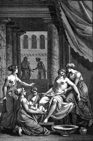 Die Geburt des Herakles von Jean Jacques Francois Le Barbier (1738-1826) - (Geschichte, Mythologie)