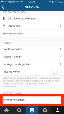 Instagram facebook verknüpfung löschen