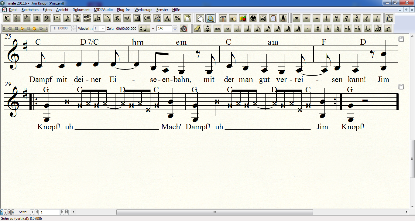 Suche Noten von Jim Knopf (Die Prinzen) (Klavier, Akkorde, Prinz)
