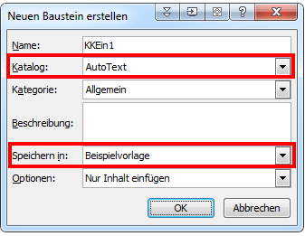 Bild 4 | So sollte dein neuer AutoText-Baustein am Ende aussehen - (Microsoft Word, Formular, Kontrollkästchen)