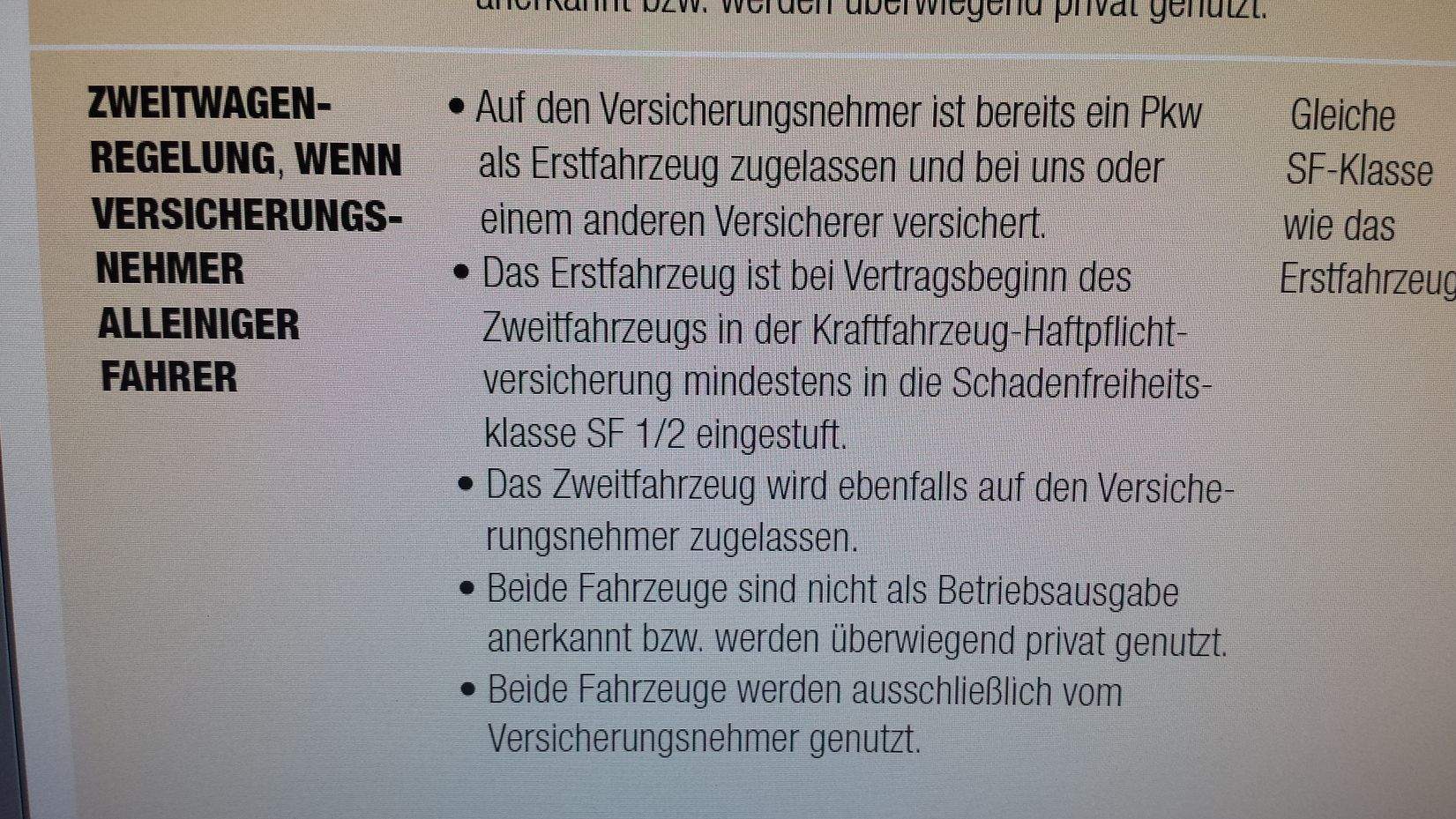 Huk24 Zweitwagen Einstufung