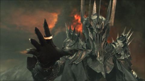 Sauron mit der kraft des einen Ringes. Also mit dem Ring - (Film, Fantasy, Herr der Ringe)